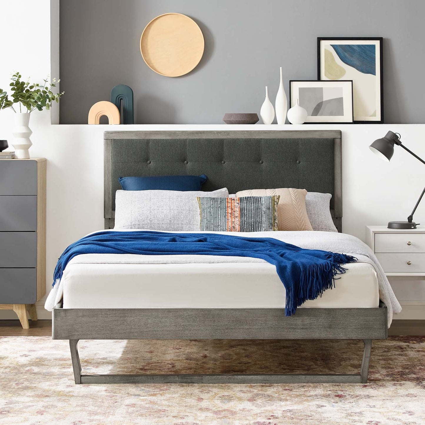 Willow Wood Queen Platform Bed With Angular Frame by Modway