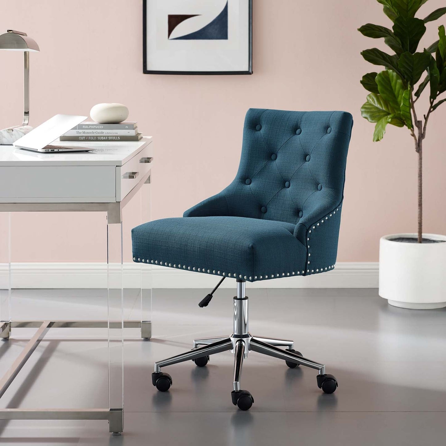 Regent Tufted Button Swivel Upholstered Fabric Office Chair by Modway