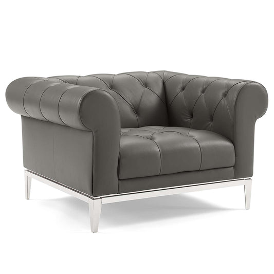 Idyll Tufted Upholstered Leather Armchair Set of 2 by Modway