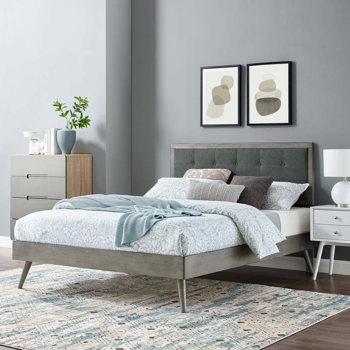 Willow Wood Queen Platform Bed With Splayed Legs by Modway