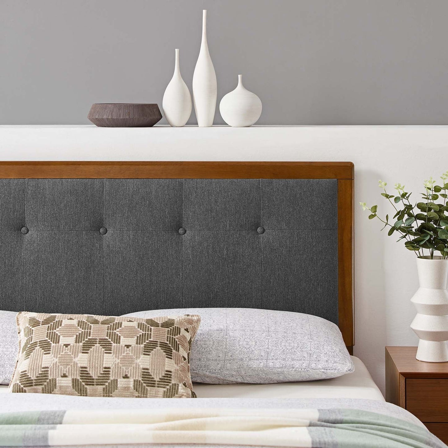 Draper Tufted Fabric and Wood Full Headboard by Modway