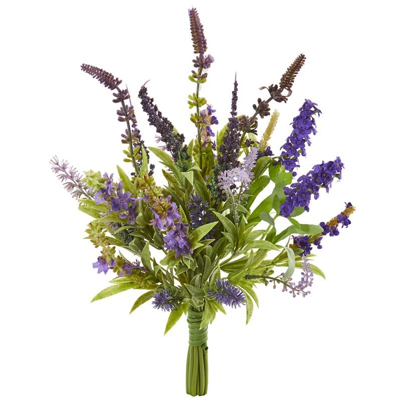 15" Lavander Artificial Flower Bouquet (Set of 3)