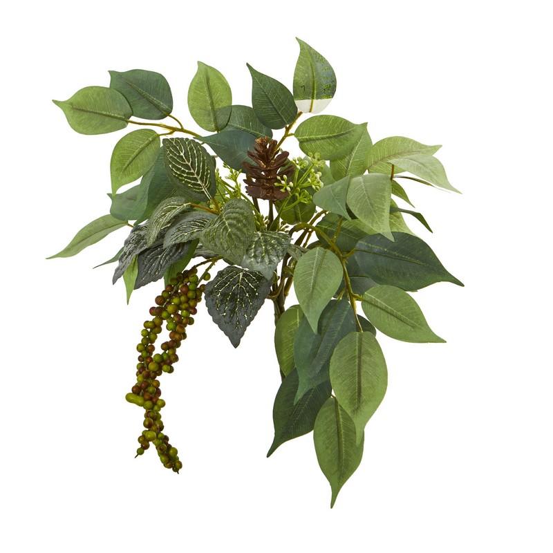 13" Mixed Royal Ficus and Fittonia Pick Artificial Plant (Set of 12)