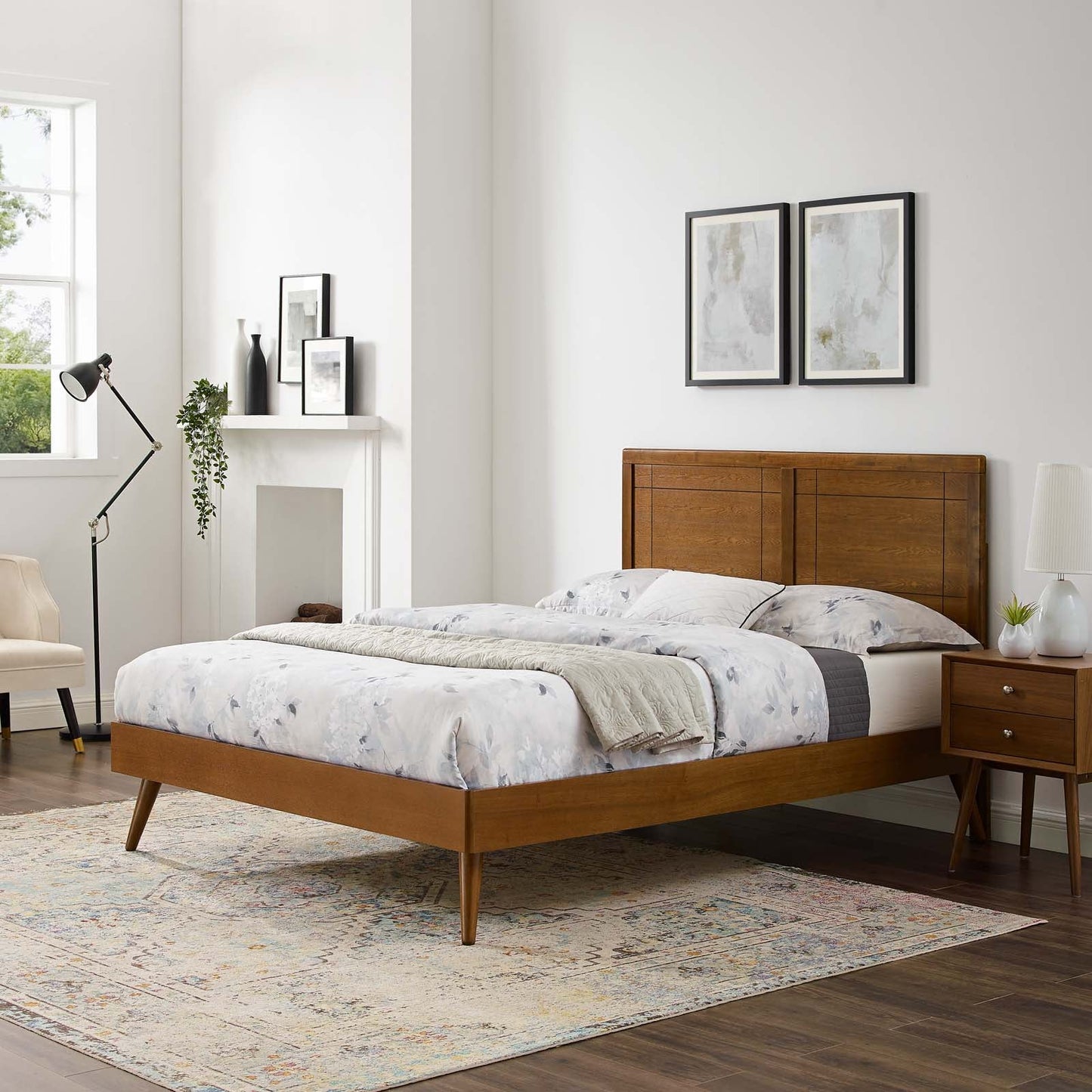 Marlee Wood King Platform Bed With Splayed Legs by Modway