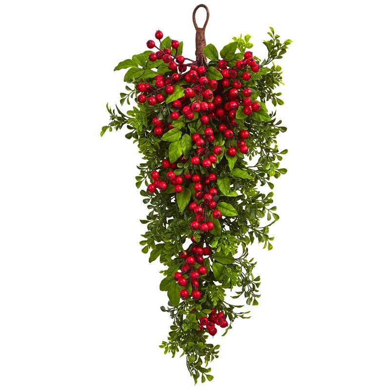 26" Berry Boxwood Teardrop