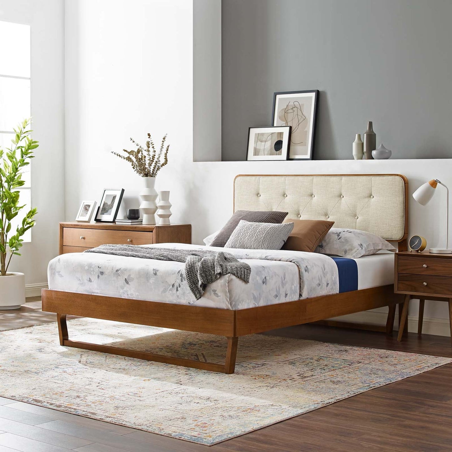 Bridgette Wood Twin Platform Bed With Angular Frame by Modway