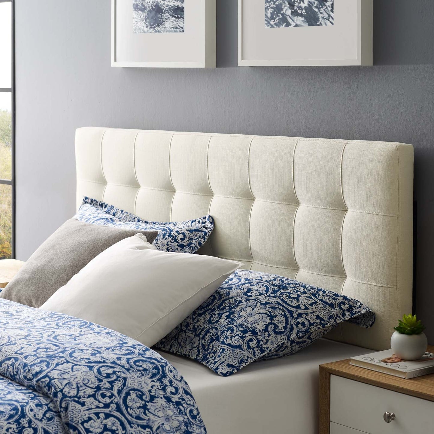 Lily Upholstered Fabric King Headboard by Modway