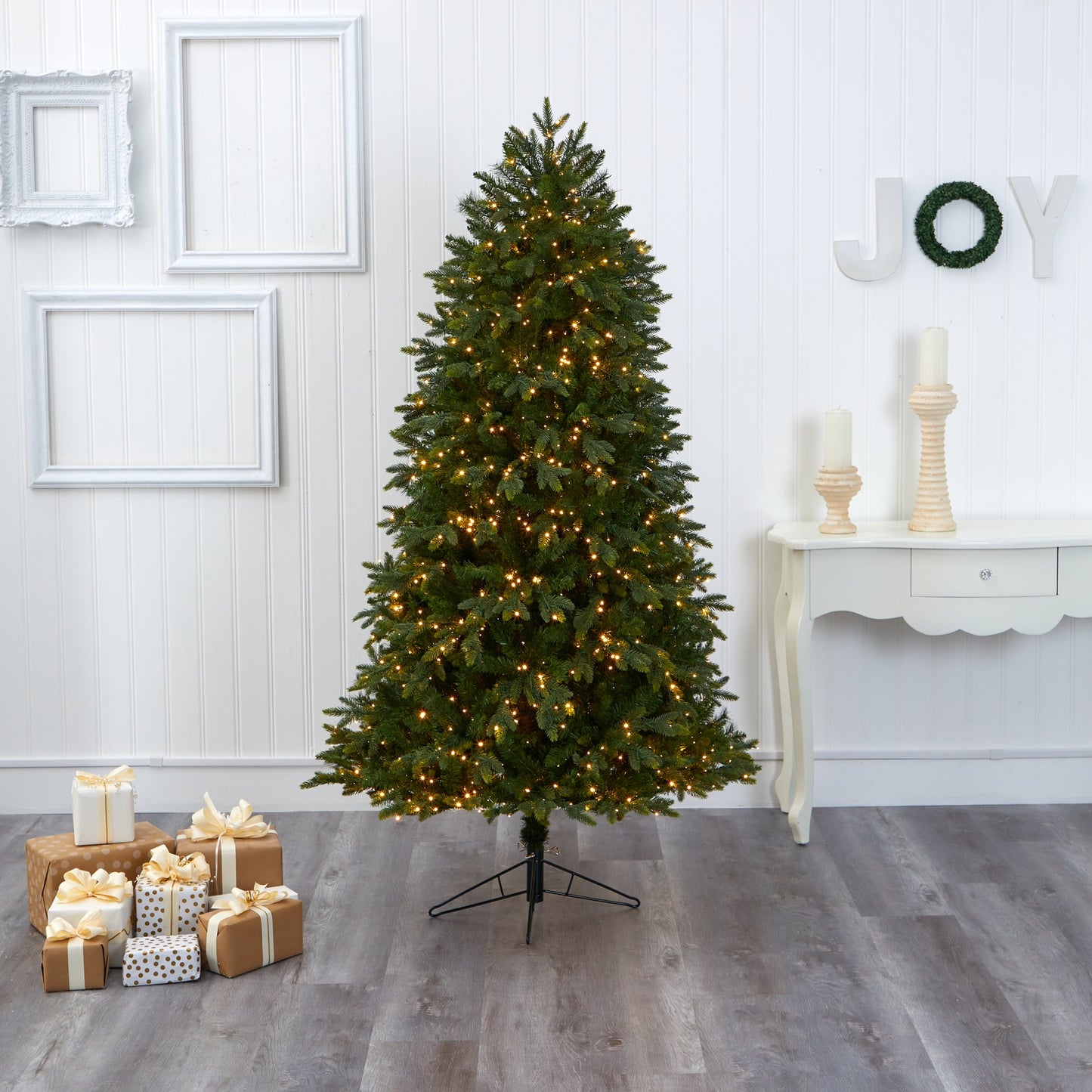 6.5' Oregon Fir Artificial Christmas Tree w/ 1350 Warm White LED Lights