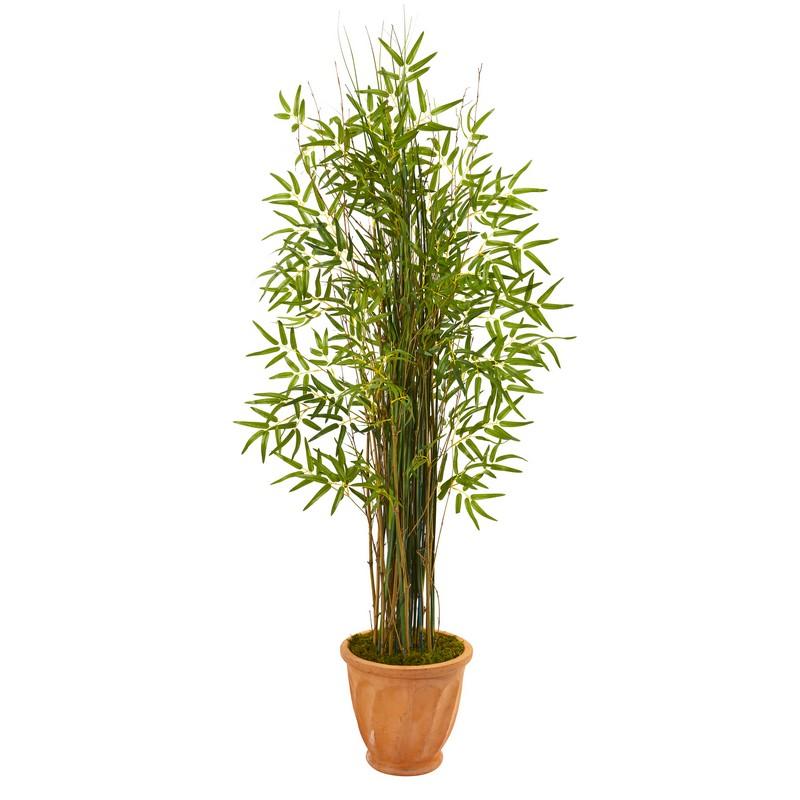 64" Bamboo Grass Artificial Plant in Terra-Cotta Planter