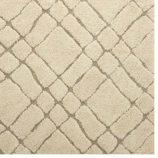 Jubilant Verona Abstract Geometric Shag 5x8 Area Rug by Modway