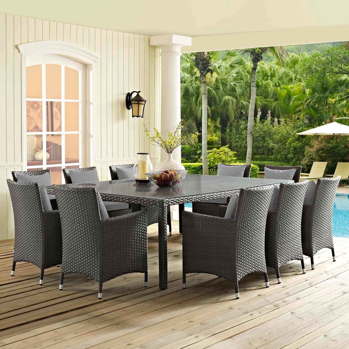 Sojourn 11 Piece Outdoor Patio Sunbrella¨ Dining Set by Modway