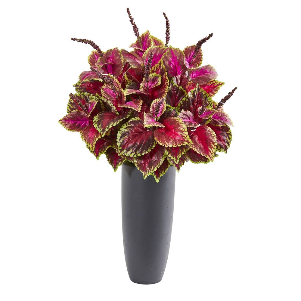 39" Coleus Artificial Plant in Gray Planter