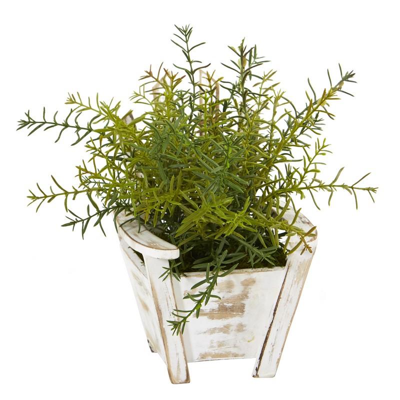 12" Rosemary Artificial Plant in Chair Planter