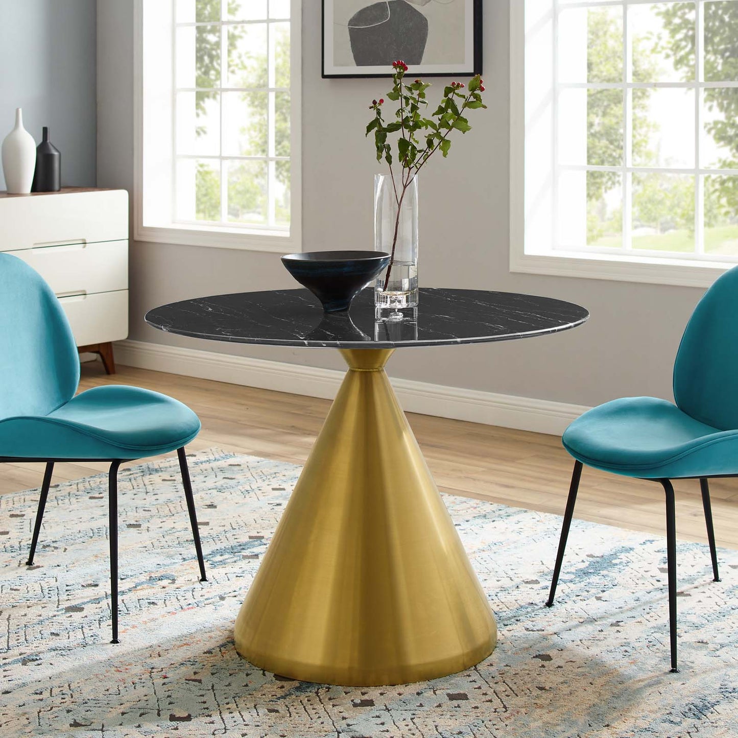 Tupelo 40" Artificial Marble Dining Table by Modway