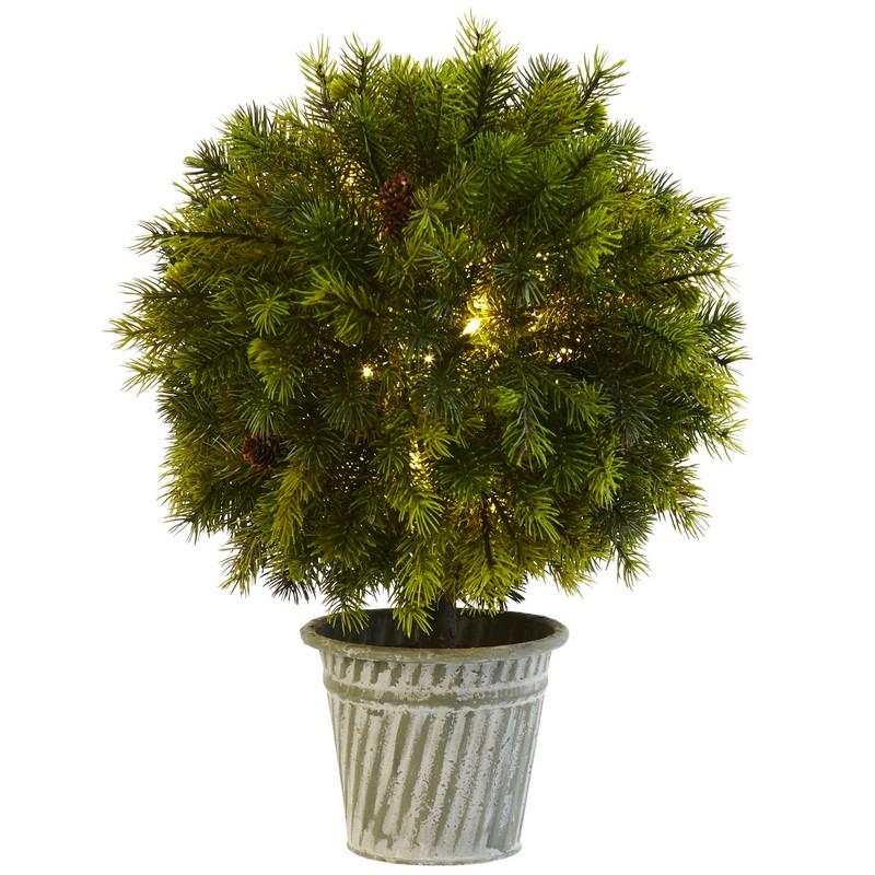 18" Pine Ball in Iron Top