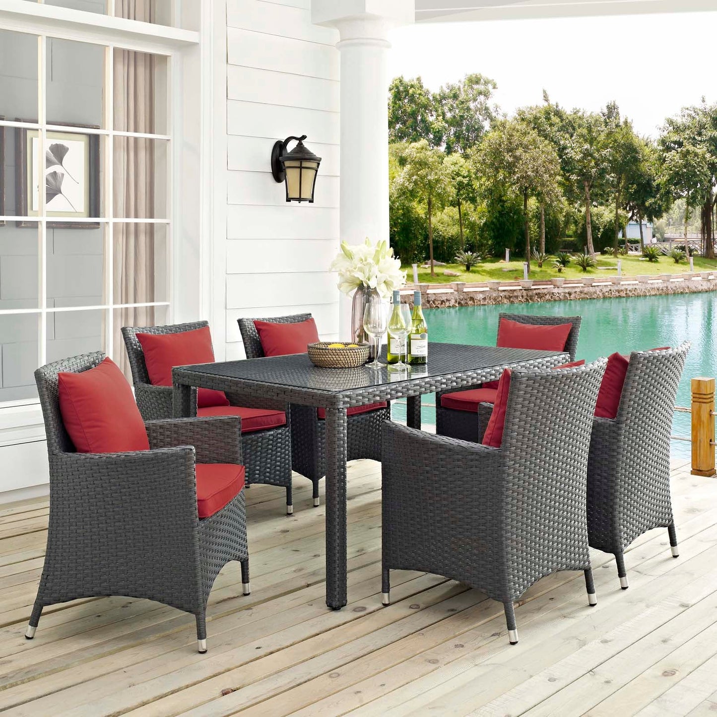Sojourn 7 Piece Outdoor Patio Sunbrella¨ Dining Set by Modway