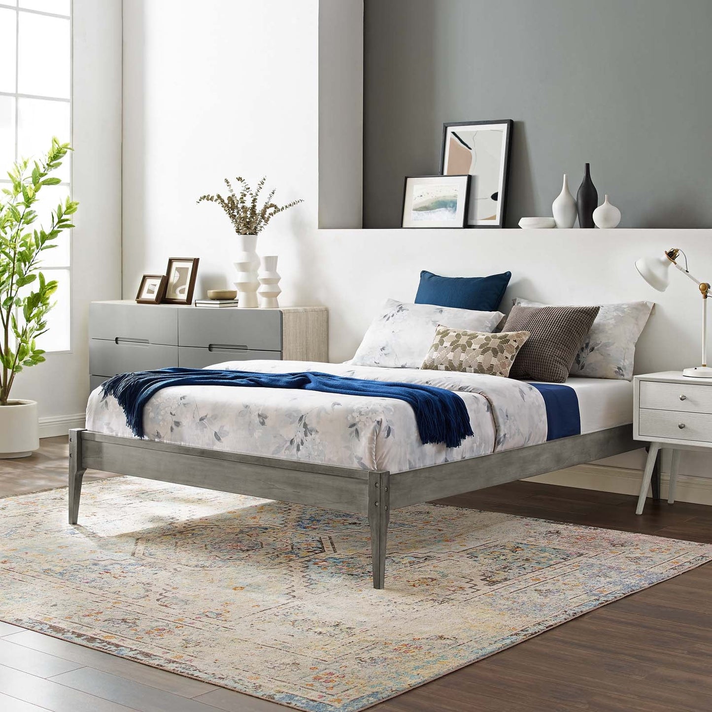 June Wood Queen Platform Bed Frame by Modway