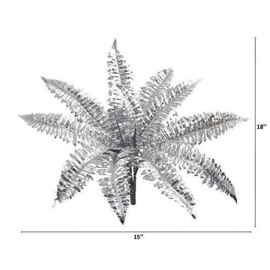 18" Metallic Boston Fern Artificial Plant (Set of 12)