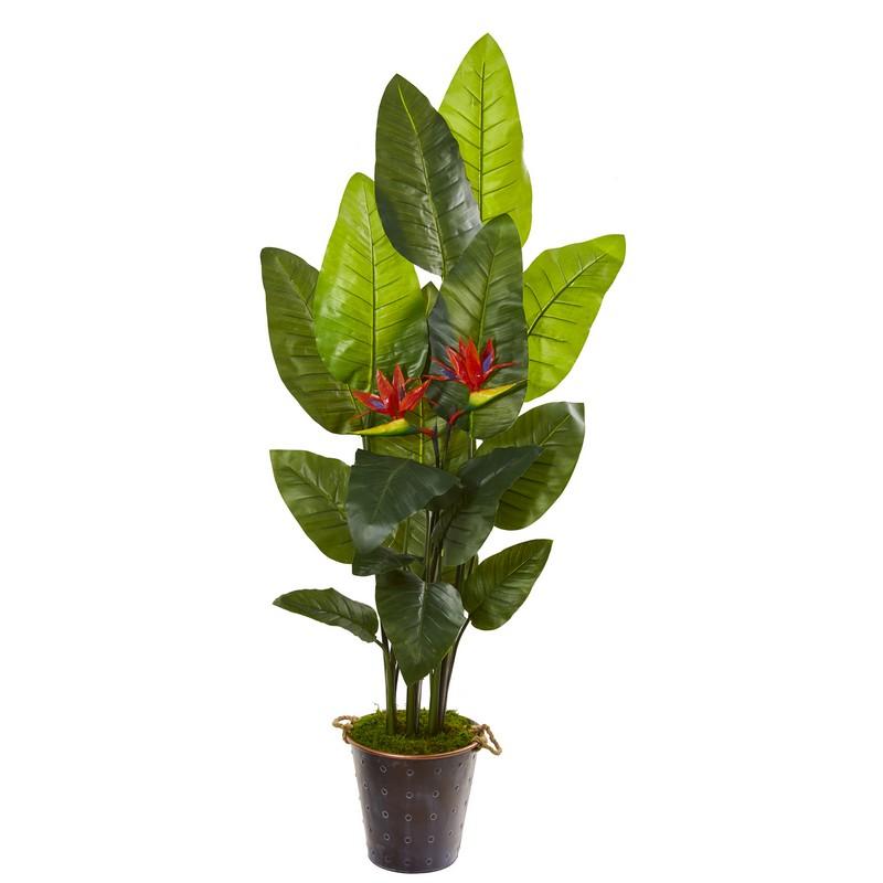 75" Bird of Paradise Artificial Plant in Planter (Real Touch)