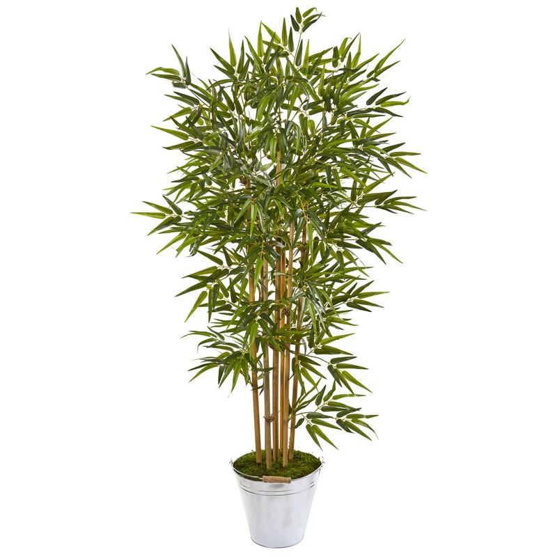 62" Bamboo Artificial Tree in Tin Bucket