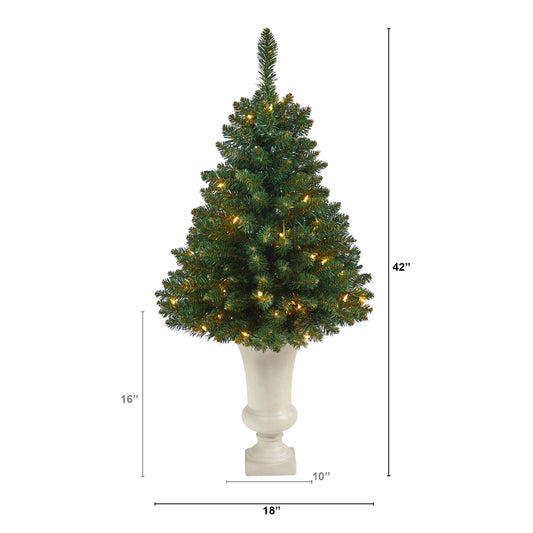 3.5' Northern Rocky Spruce Artificial Christmas Tree w/ 50 Clear Lights