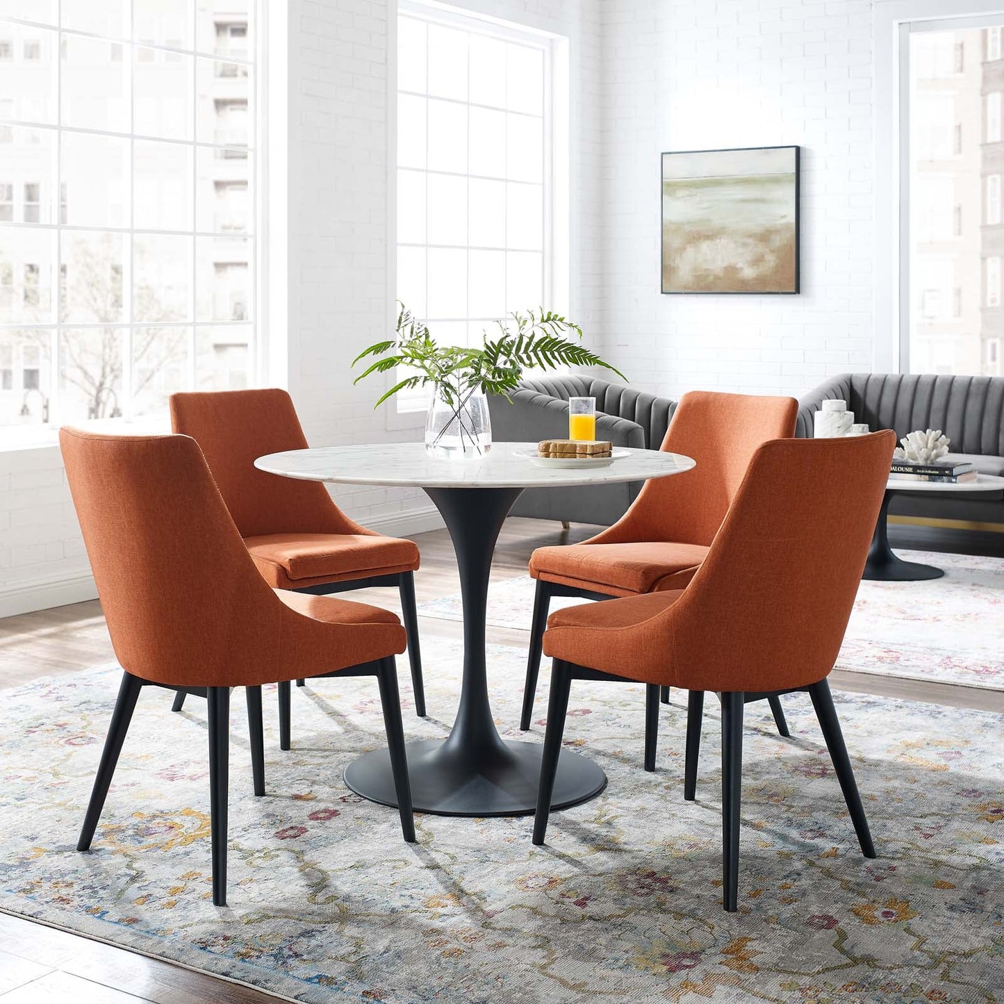 Lippa 40" Round Faux Marble Dining Table by Modway
