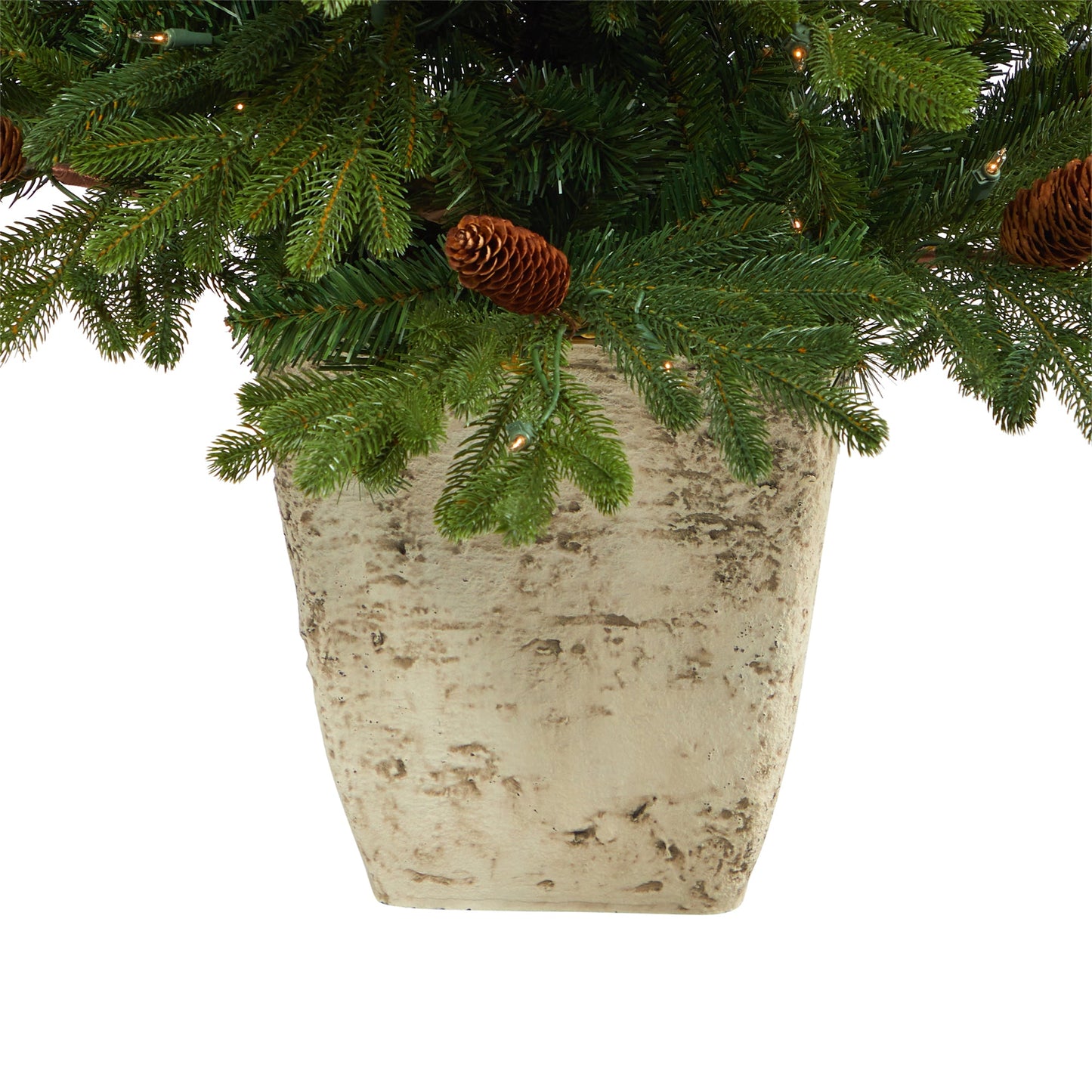 4' Yukon Mountain Fir Artificial Christmas Tree w/ 100 Clear Lights, Pine Cones