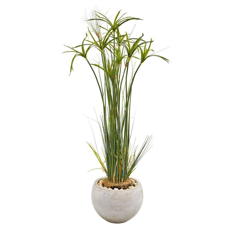 45" Papyrus Artificial Plant in Sand Colored Planter