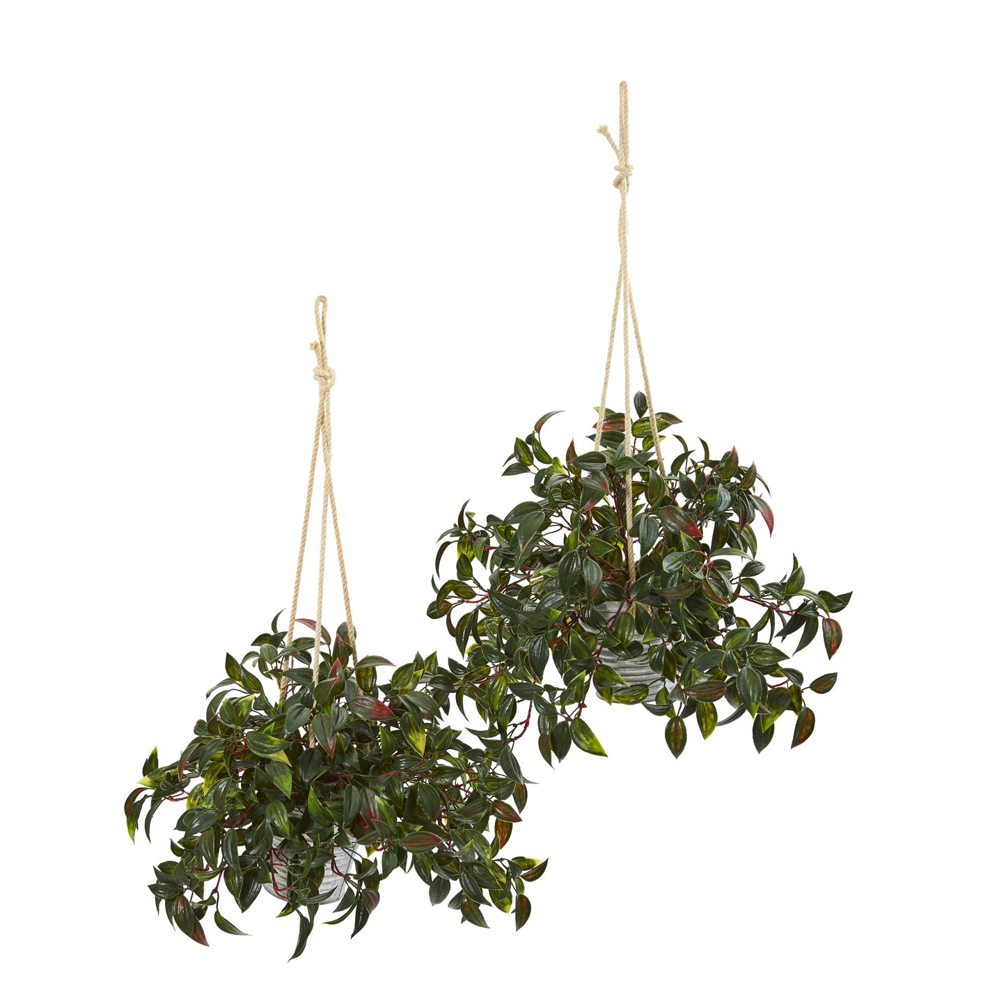 27" Mini Melon Artificial Plant in Hanging Bucket UV Resistant (Set of 2)