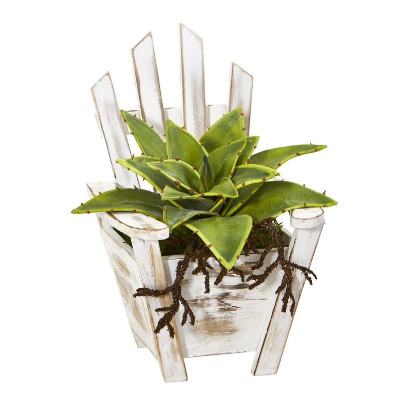8" Sanseveria Artificial Plant with Roots in Chair Planter