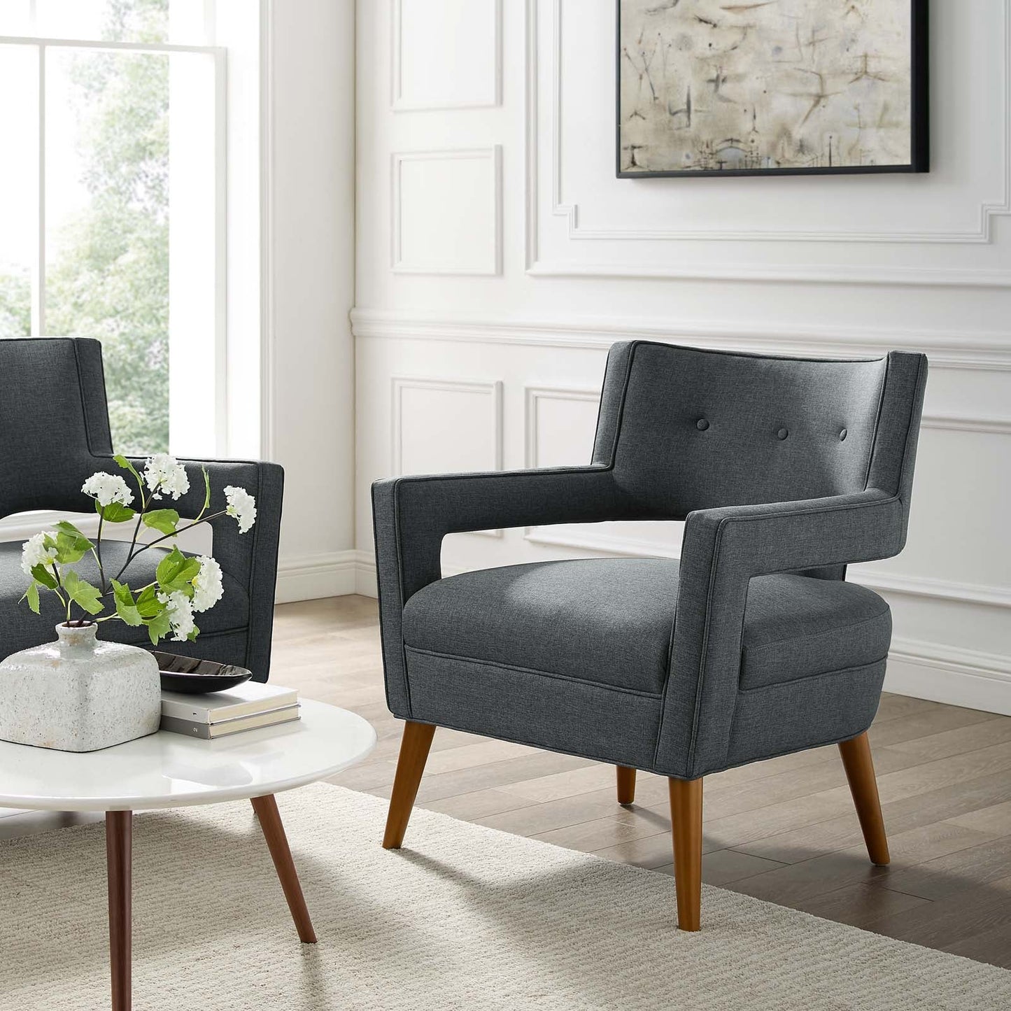 Sheer Upholstered Fabric Armchair by Modway