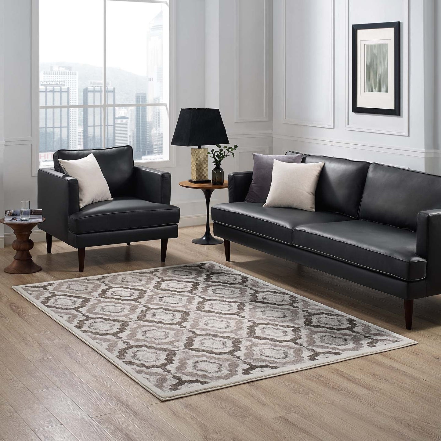 Kalinda Rustic Vintage Moroccan Trellis 5x8 Area Rug by Modway