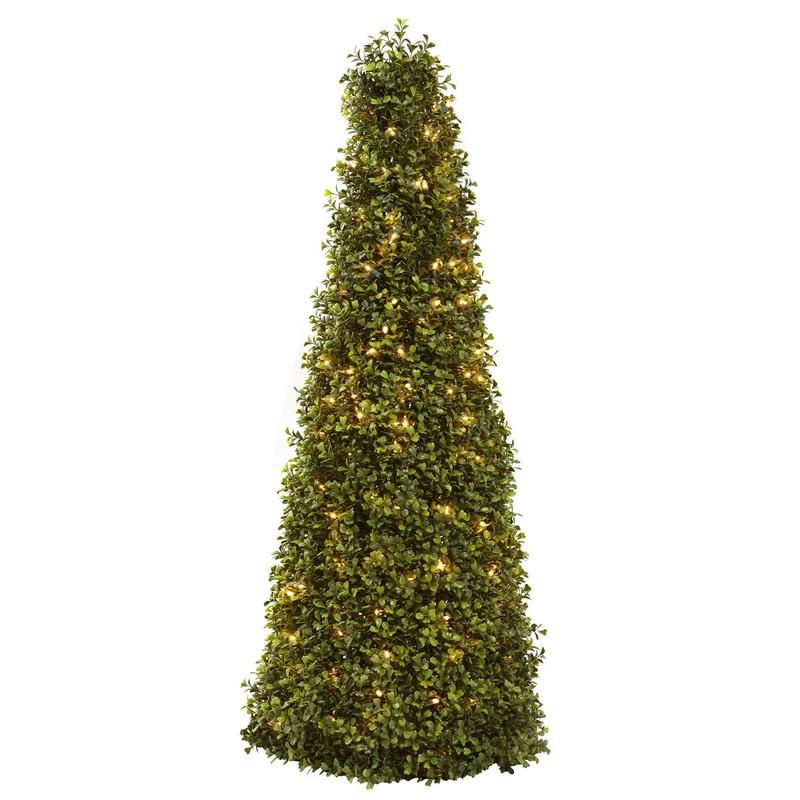 39" Boxwood Cone w/Lights
