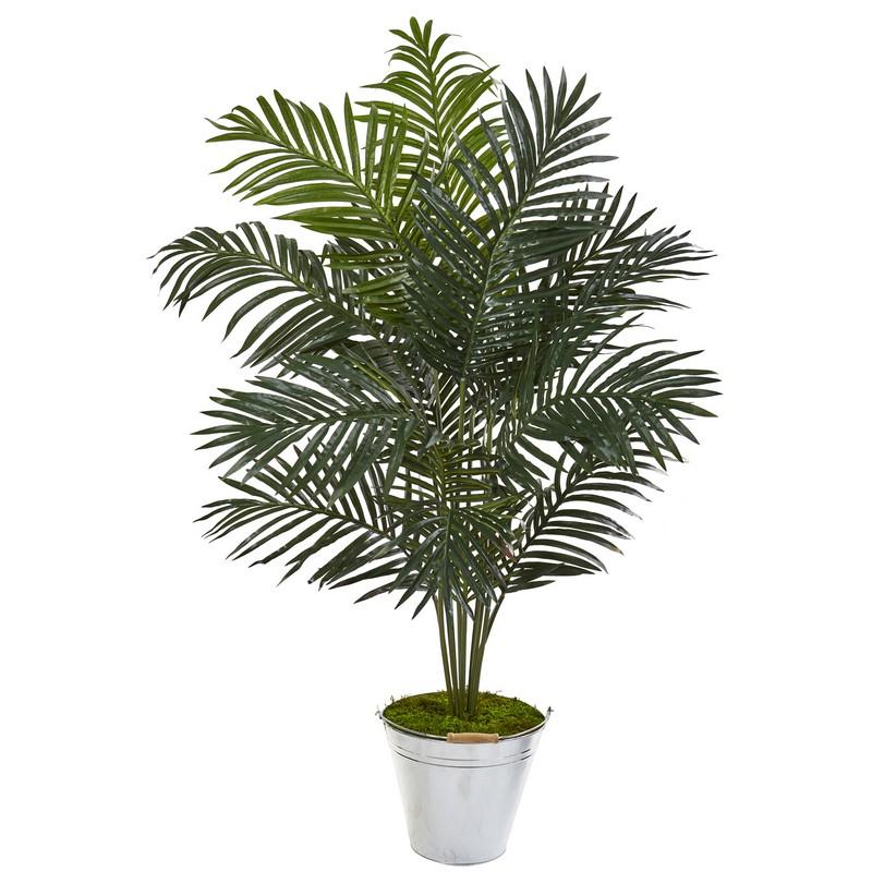 58" Paradise Palm Artificial Tree in Metal Bucket