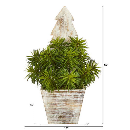 15" Succulent Artificial Plant in Christmas Tree Planter