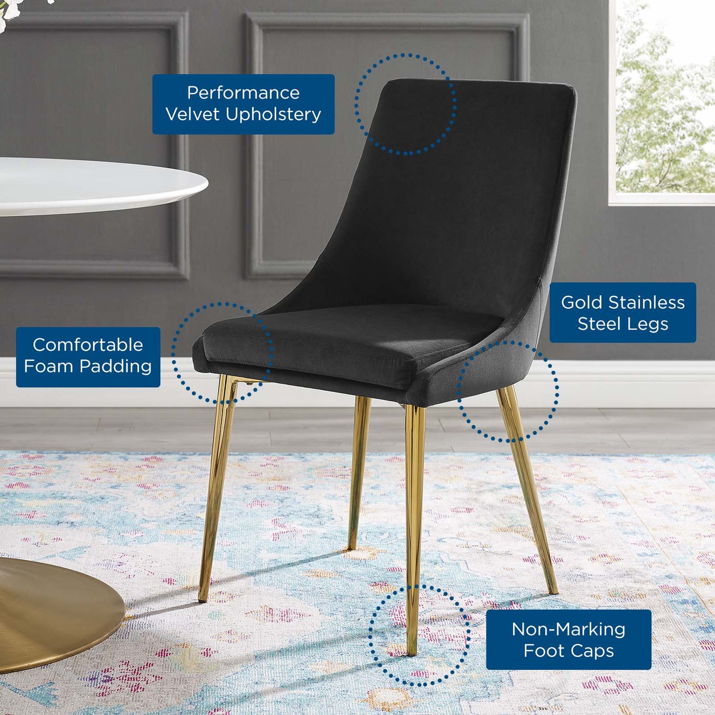 Viscount Modern Accent Performance Velvet Dining Chair by Modway