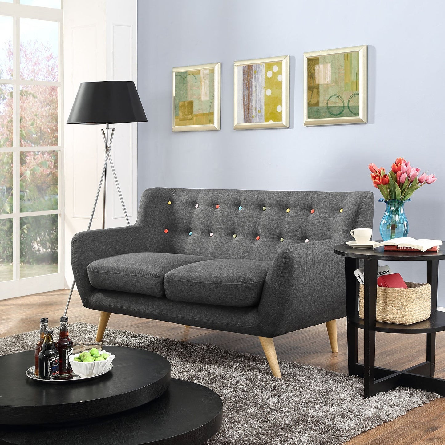 Remark Upholstered Fabric Loveseat by Modway