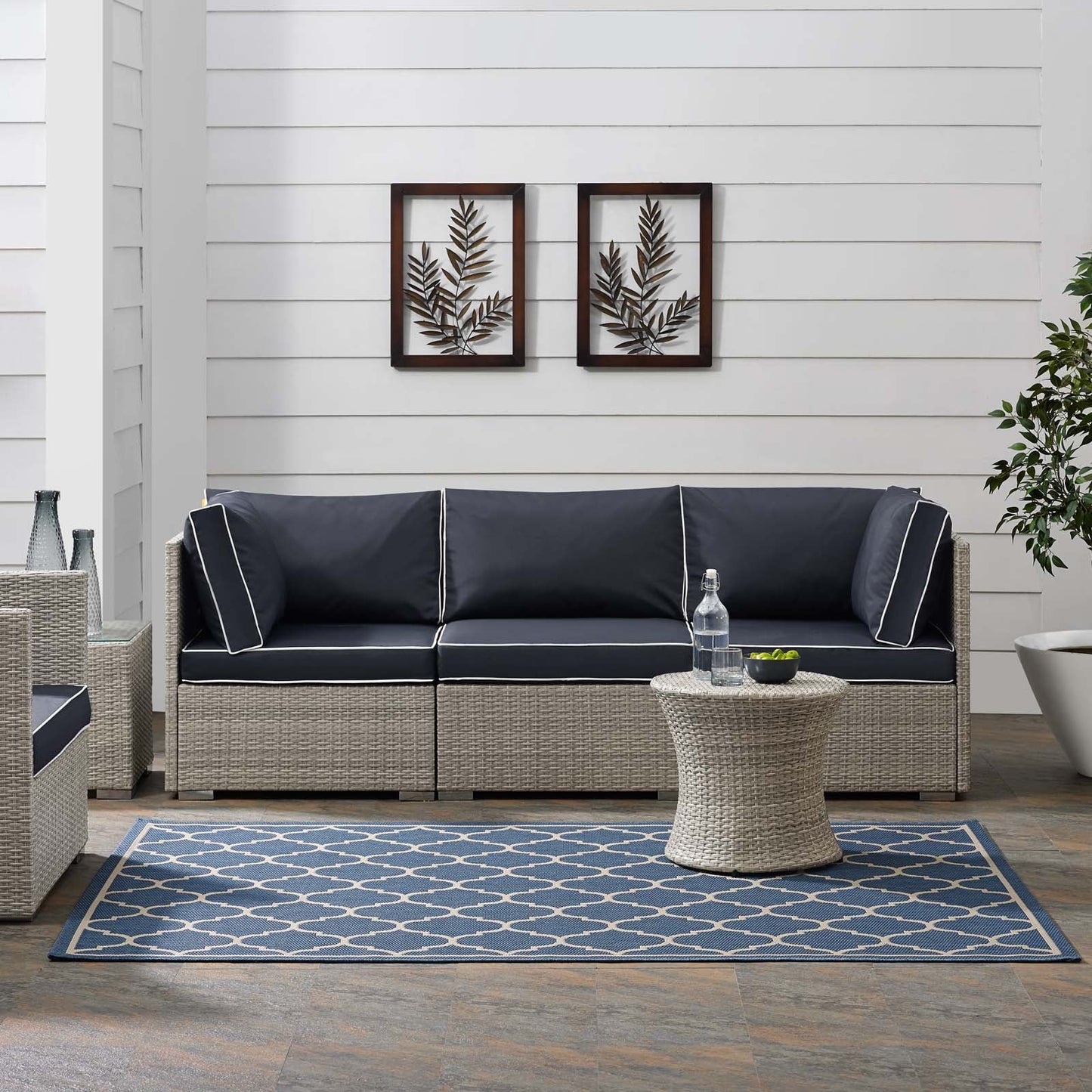 Avena Moroccan Quatrefoil Trellis Indoor and Outdoor 5x8 Area Rug by Modway