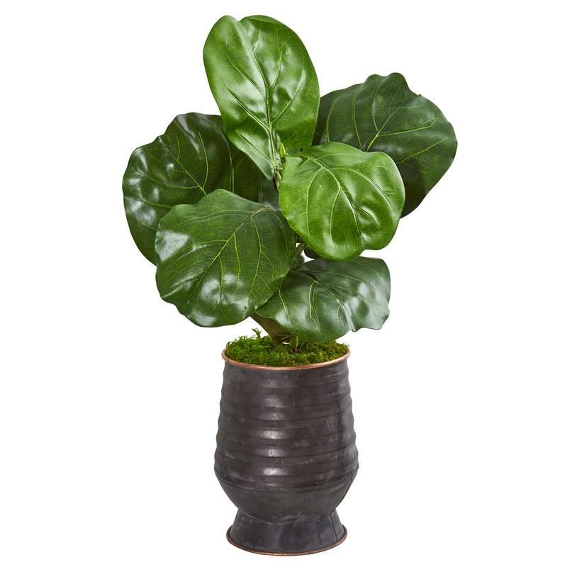 24" Fiddle Leaf Artificial Plant in Decorative Planter