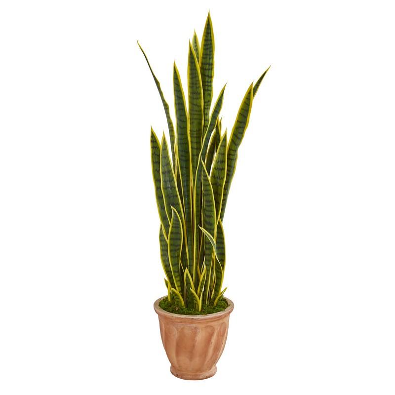 50" Sansevieria Artificial Plant in Terra Cotta Planter