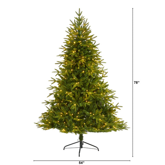 6.5' Colorado Mountain Fir 'Natural Look' Artificial Christmas Tree w/ 400 LED