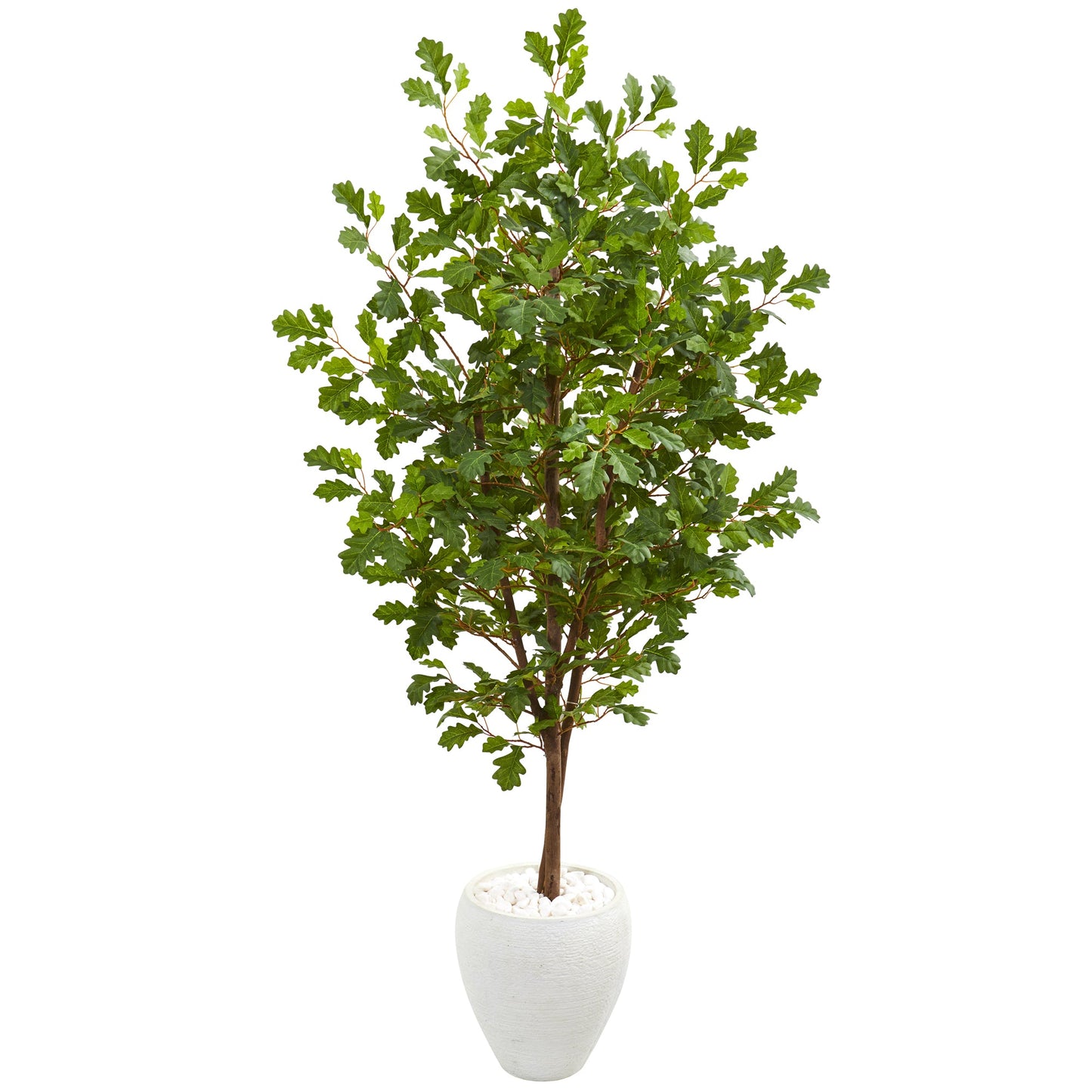 68" Oak Artificial Tree in White Planter