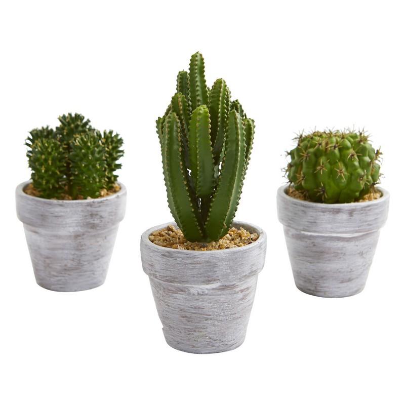8" Cactus Artificial Plant (Set of 3)