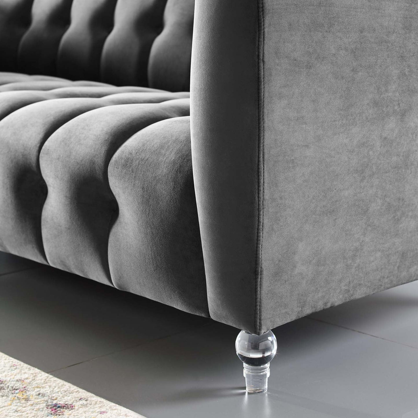 Mesmer Channel Tufted Button Performance Velvet Sofa by Modway