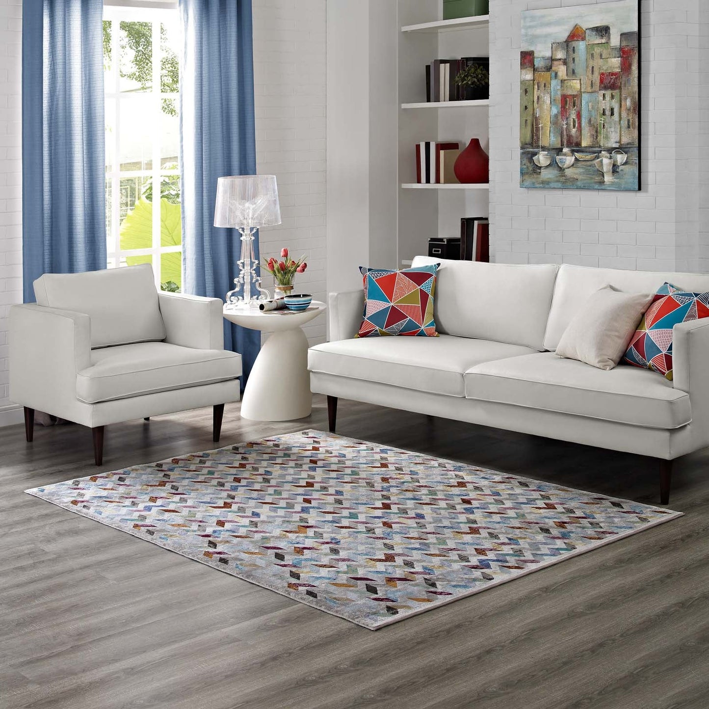 Gemma Chevron Mosaic 5x8 Area Rug by Modway