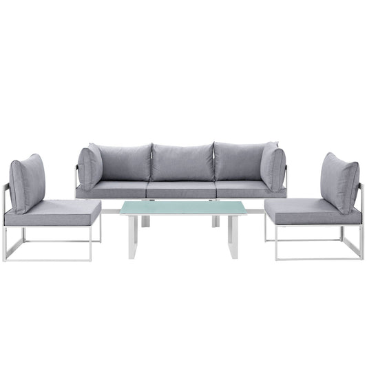 Fortuna 6 Piece Outdoor Patio Sectional Sofa Set by Modway
