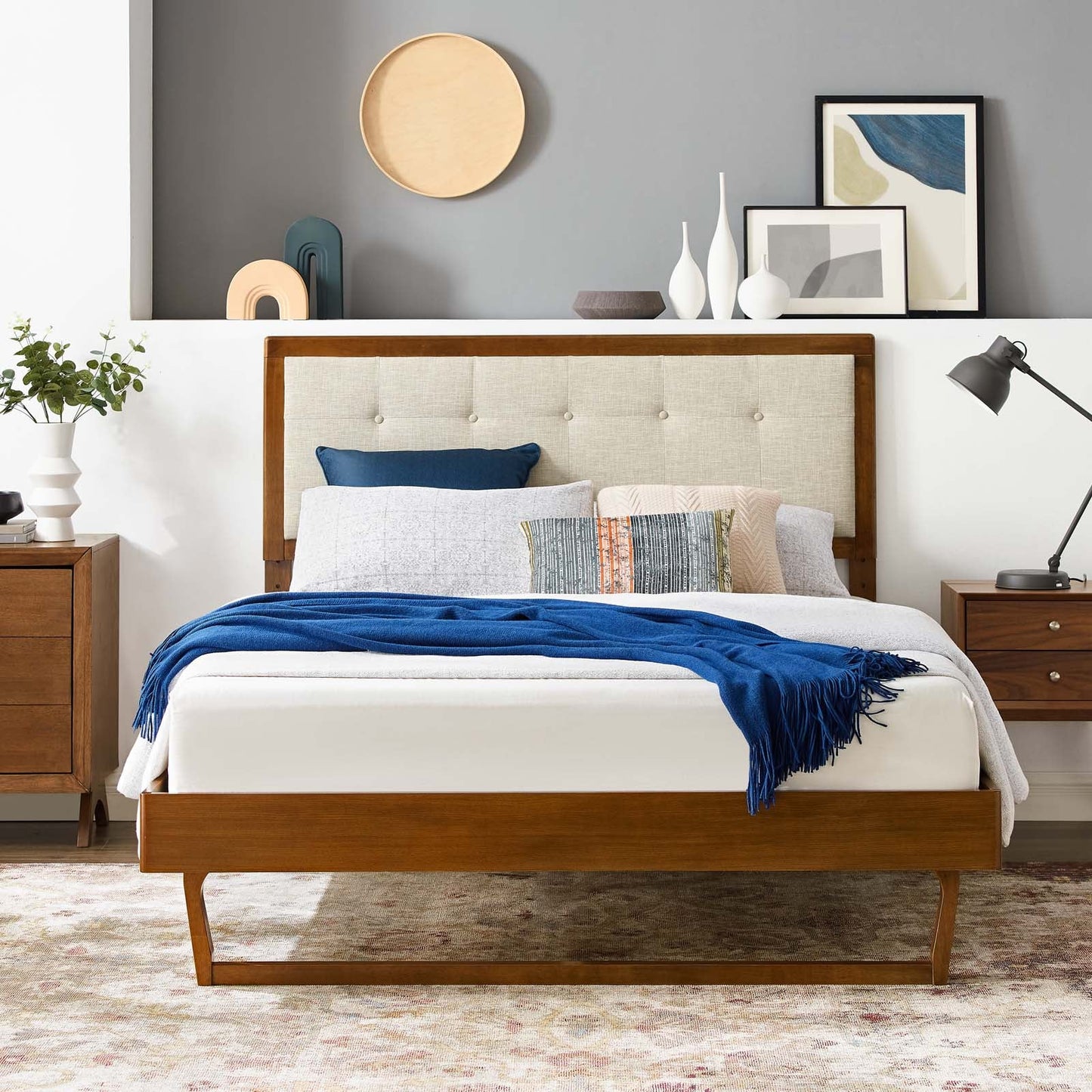 Willow Wood Full Platform Bed With Angular Frame by Modway