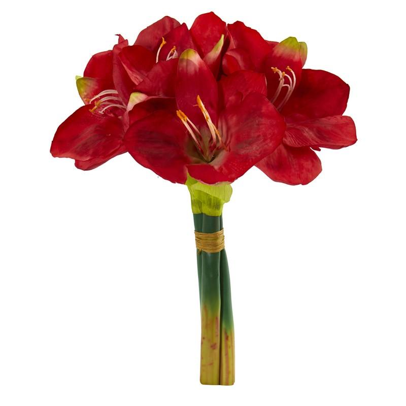 14" Amaryllis Bouquet Artificial Flower (Set of 3