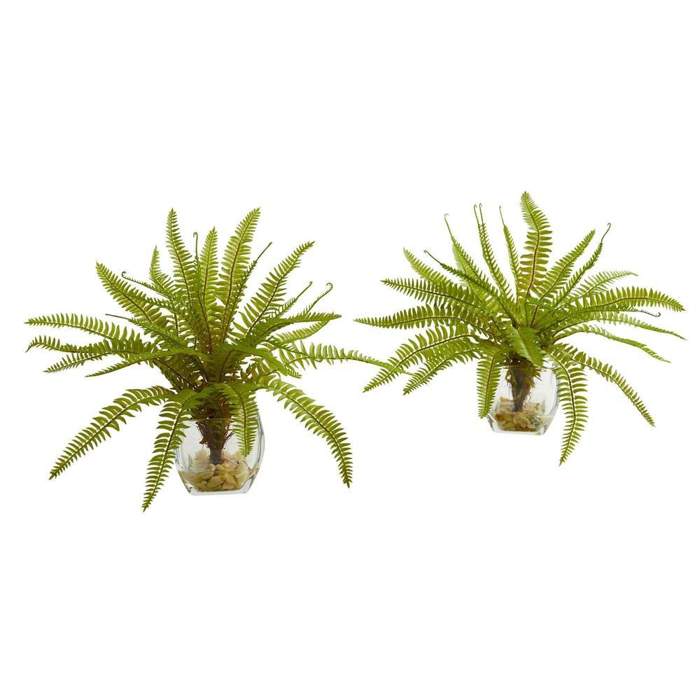 8" Fern Artificial Plant in Vase (Set of 2)
