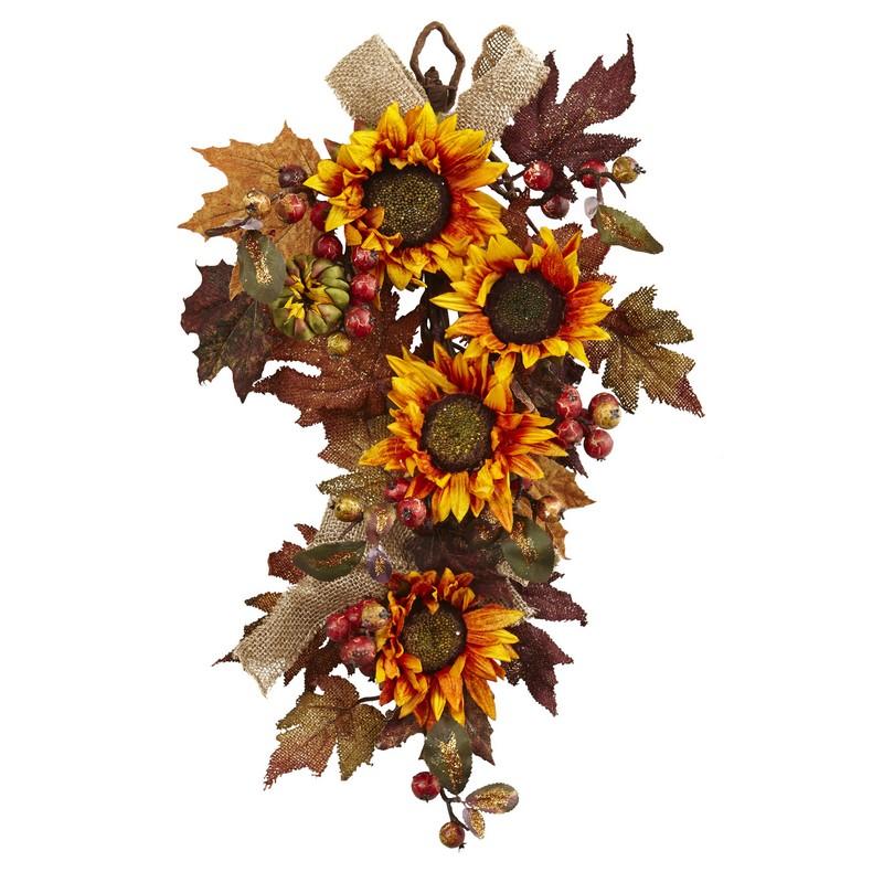 24" Sunflower & Berry Teardrop